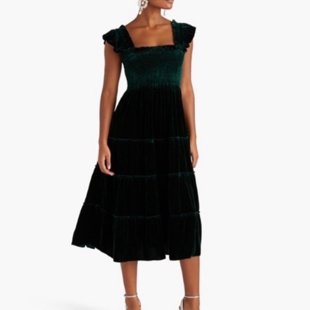 Green velvet Hill House Ellie Nap Dress
